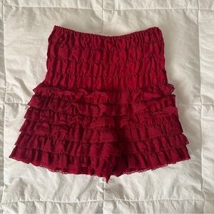 Vintage Red Lace Tiered Bloomers